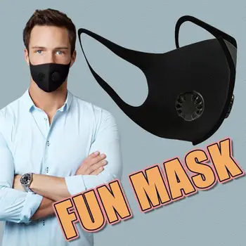 

10PCS Reusable Anti bacterial face Mouth Mask + Cotton Filter Pad Double Valve Respirator Protective Equipment Earloops Masks