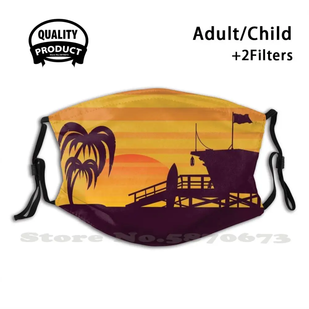 Маска для лица взрослых и детей калифорнийское голливудское дерево место