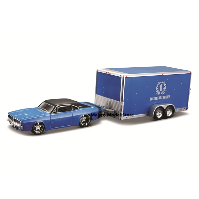 Maisto 1:64 1969 Dodge Charger R/T /Car Trailer Design Trailer & Go Die-Cast Precision Model Car Model Collection Gift