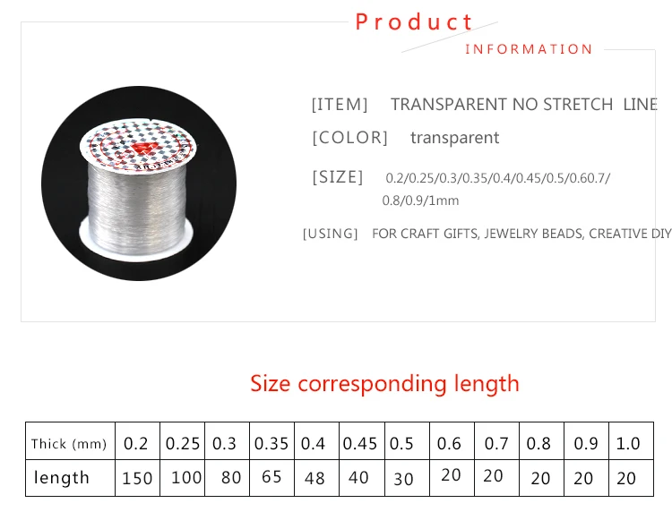 2p 0.2/0.25/0.3/0.35/0.4/0.45/0.5/0.6/0.7/0.8/0.9/1mm Non-Stretch Fish Line Wire Nylon String Beading Jewelry Cord sewing Thread