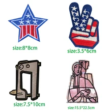 1 шт., нашивки с пятиконечной звездой, героями мультфильмов, вышитыми железными нашивками для одежды, DIY, полосатая одежда, пэчворк, на заказ, Badegs