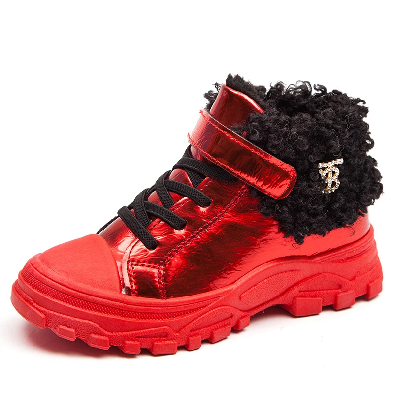 Детская теплая обувь для девочек Детские Модные Ботинки Martin на пуху детские