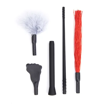 Black Red Detachable Bdsm Sex Game Feather Whip Paddle Set Spanking Riding Crop Flogger Kit Adult Slave Sex Toys Couples 2