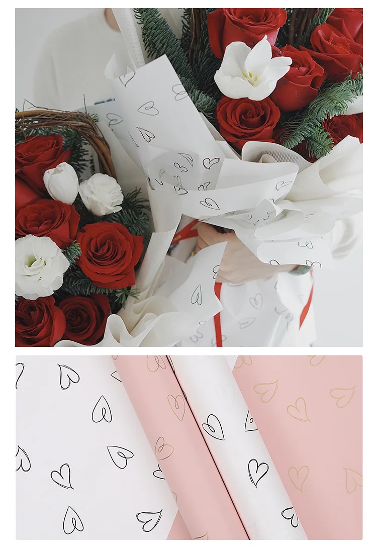 Flower Wrapping Paper Korean Floral Pattern Valentines Day Gift Packing  10Sheets