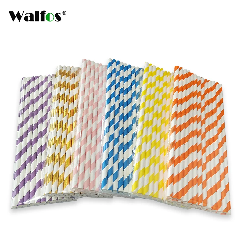 

WALFOS Birthday Decoration Valentines 25pcs Straw Drinking Paper Straws Bachelor Party Children Birthday Party