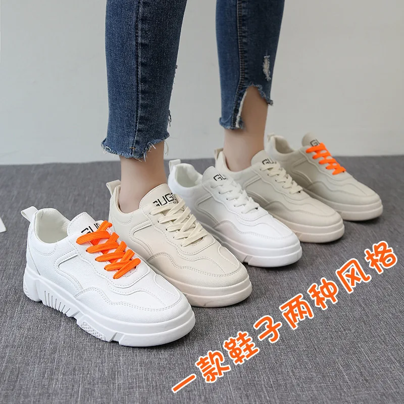 

2019 Spring New Style Small White Shoes Women's Korean-style Versatile Students Thick Bottomed Platform Board Shoes Four Seasons