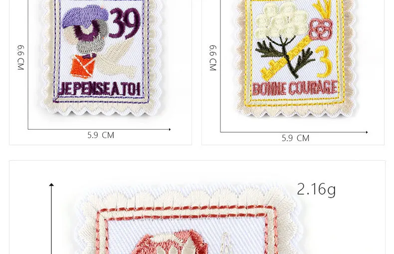 New Novelty Postage Stamp Sticker Cute Cartoon Square Stripe Decorative  Embroidery Iron On Fabric Patch For Clothing Diy - Patches - AliExpress