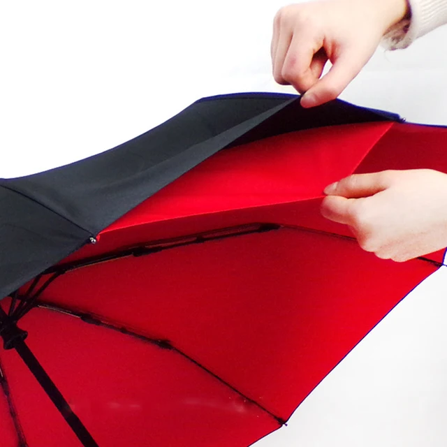 Ten-Ribs Szélálló Dupla Ruhás Esernyő Kreatív Teljesen Automatikus Nyitva És Bezárva 3 Összecsukható Üzleti - Image 3