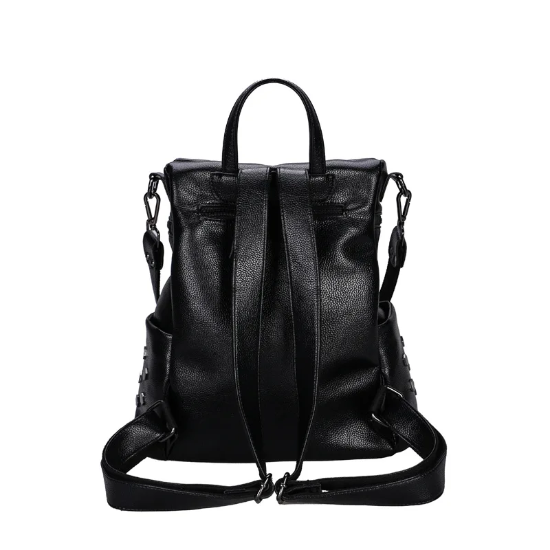 Высококачественный кожаный рюкзак из натуральной кожи, женский рюкзак Mochila Feminina на молнии, однотонный кошелек, рюкзак для книг C1163