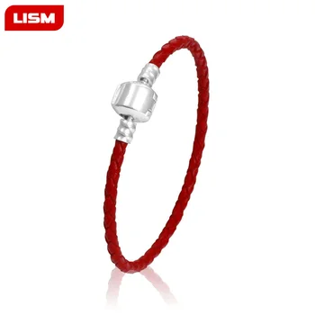 

2020 Winter Fit Original Pandora Charms Bracelet Pulsera Color Genuine Leather Bangle Basic Chain Luxury Brand Women Jewelry DIY