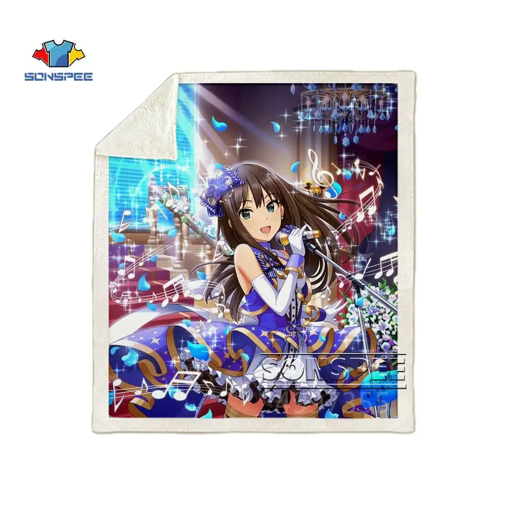 SONSPEE Idol Master Золушка Девушка Аниме Дети взрослый 3D печатных одеяло диване пододеяльник зима теплое постельное белье офисное одеяло для короткого сна - Цвет: 10