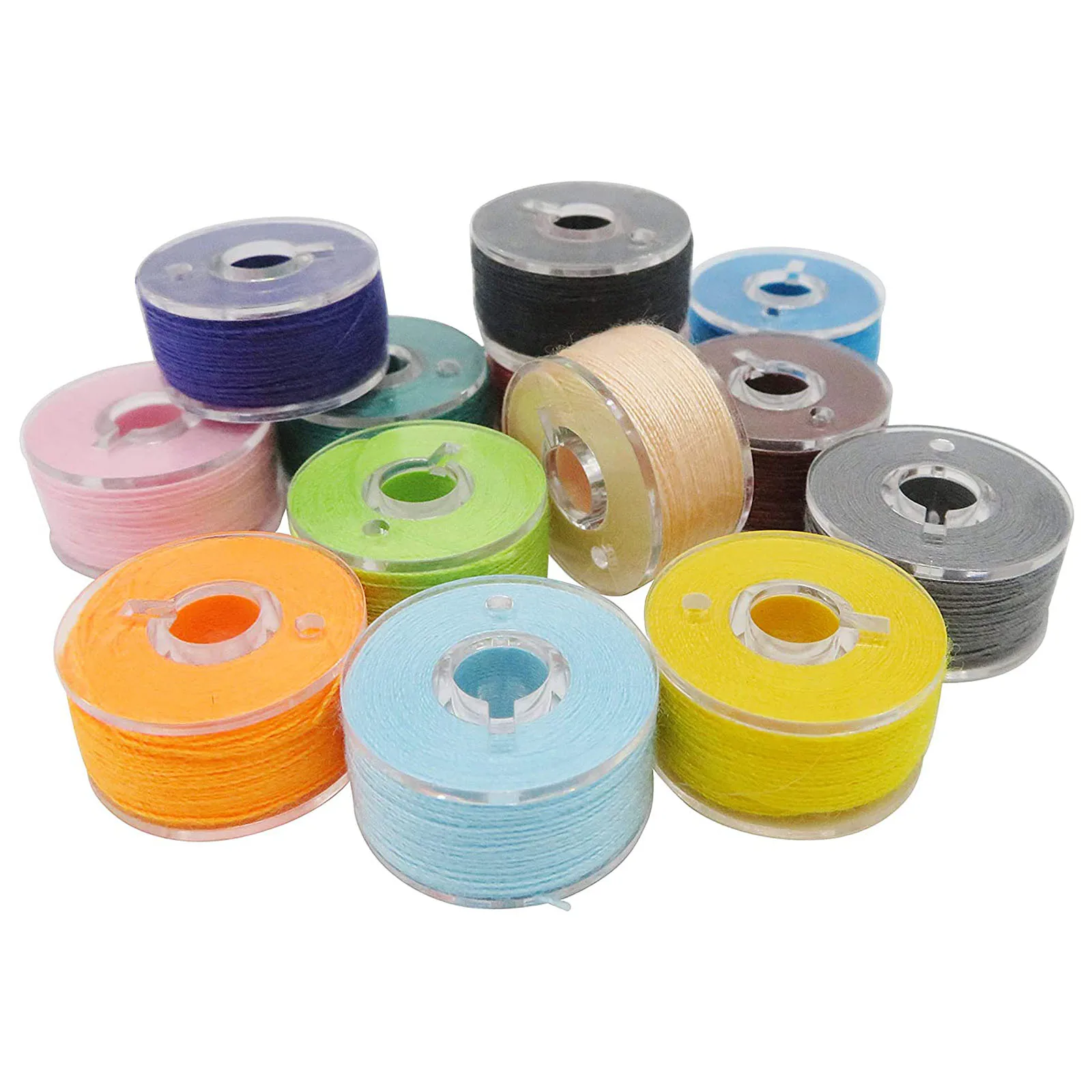 

Bobbin Set Embroidery Thread Sewing Machine Bottom Thread Bobbin Colorful Set With Storage Box 25PCS Transparent Plastic Spools