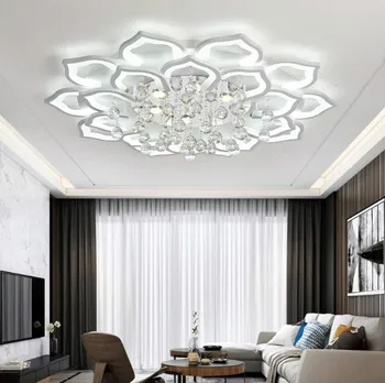 

White Acrylic Modern Chandelier Lights for Living Room Bedroom Remote Control Led Indoor Lamp Home Dimmable Lighting Fixtures De