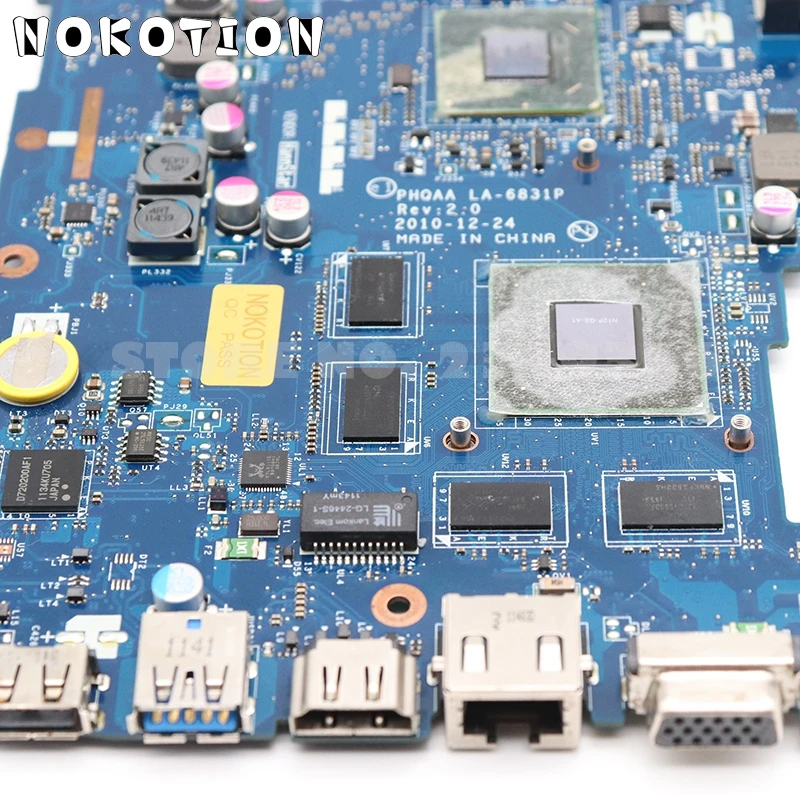 NOKOTION для Toshiba Satellite A665 A660 Материнская плата ноутбука K000125710 PHQAA LA-6831P основная плата HM65 DDR3 GT540M 1 Гб