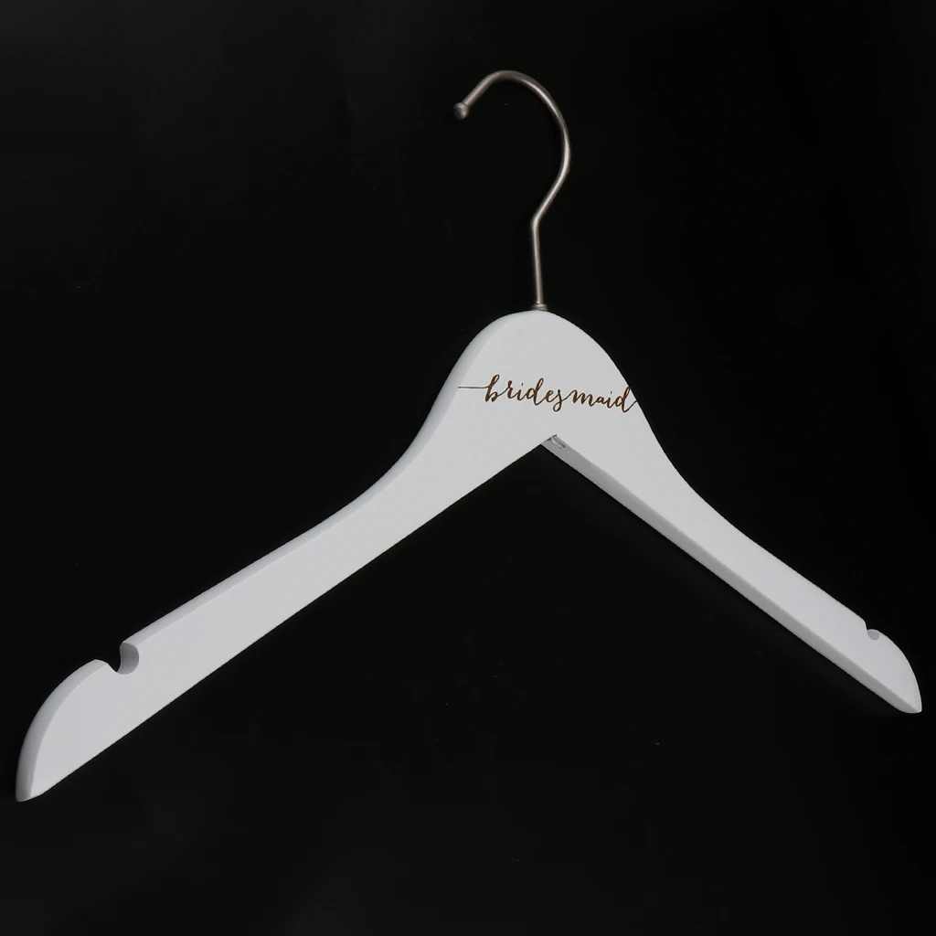 Pure Love Handmade Simple White Wooden Wedding Dress Hanger Bridal Gown Hanger
