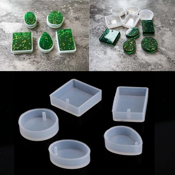 

5pcs DIY Silicone Mould Craft Mold For Resin Necklace Jewelry Pendant Making Dried Flower Resin Decorative DIY Hand Crafts