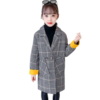 

Girls Coat Jacket Plaid Pattern Girls Coats Outerwear Patchwork Kids Jacket Casual Style Clothes Girl 6 8 10 12 14