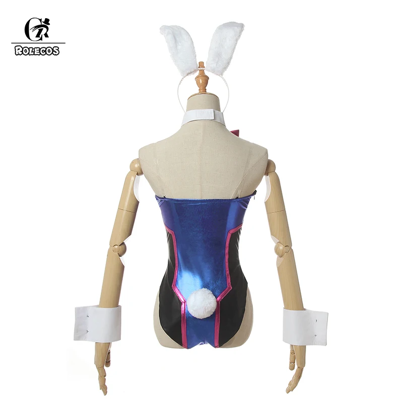 ROLECOS Game OW DVA Cosplay Sexy Bunny Girl Jumpsuit Song hana D.VA Cosplay Costume Halloween Women Romper Jumpsuit