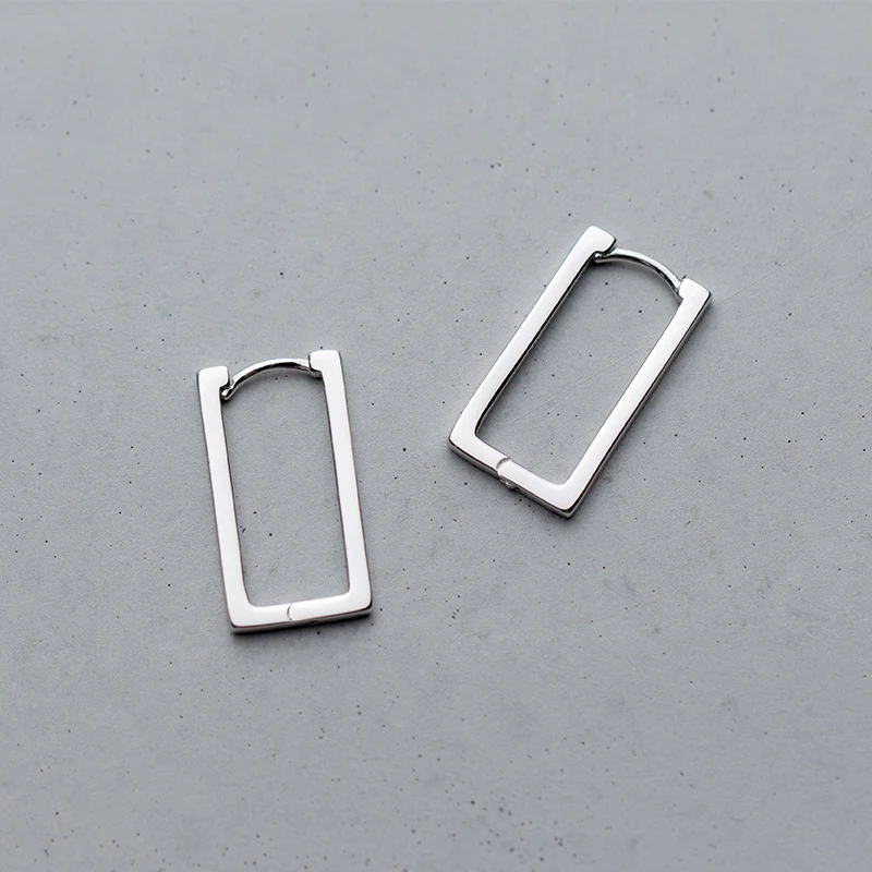 MloveAcc 100% серьги из стерлингового серебра 925 пробы прямоугольные кольцо ювелирные