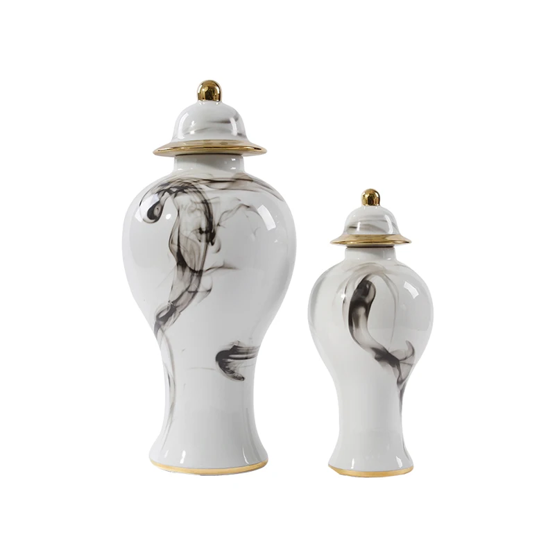 

Керамический резервуар для хранения, медные украшения, мягкие аксессуары для украшения комнаты, гостиницы, гостиной, коридора, украшение