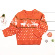 Комплект одежды для девочек из 3 предметов; Рождественский вязаный свитер с длинными рукавами для маленьких мальчиков и девочек; Рождественский подарок