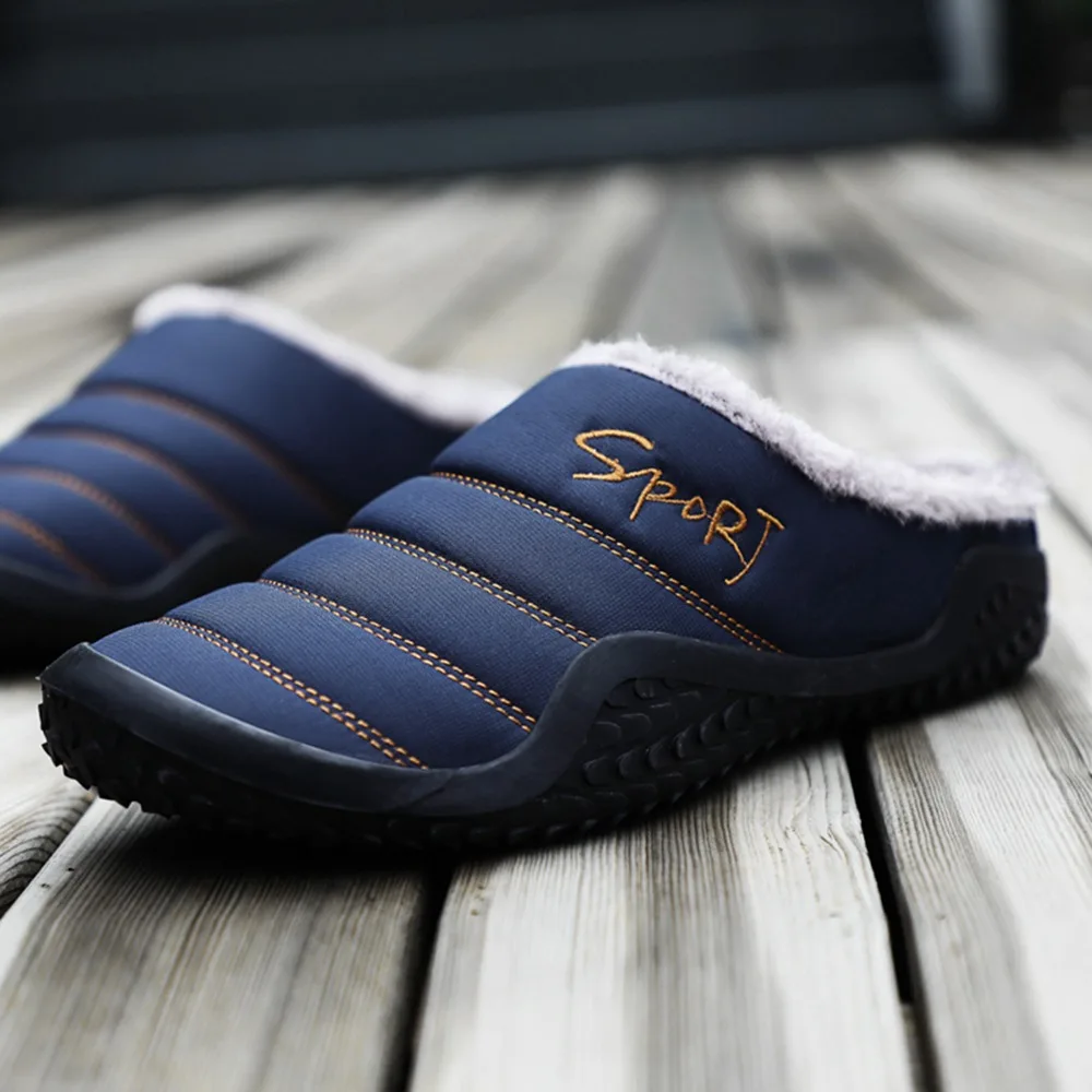Home Slippers Winter Man Slippers House Cotton Shoes Plus Size High Quality Warm Anti-skid Man Slippers Fashion Slippers Indoor