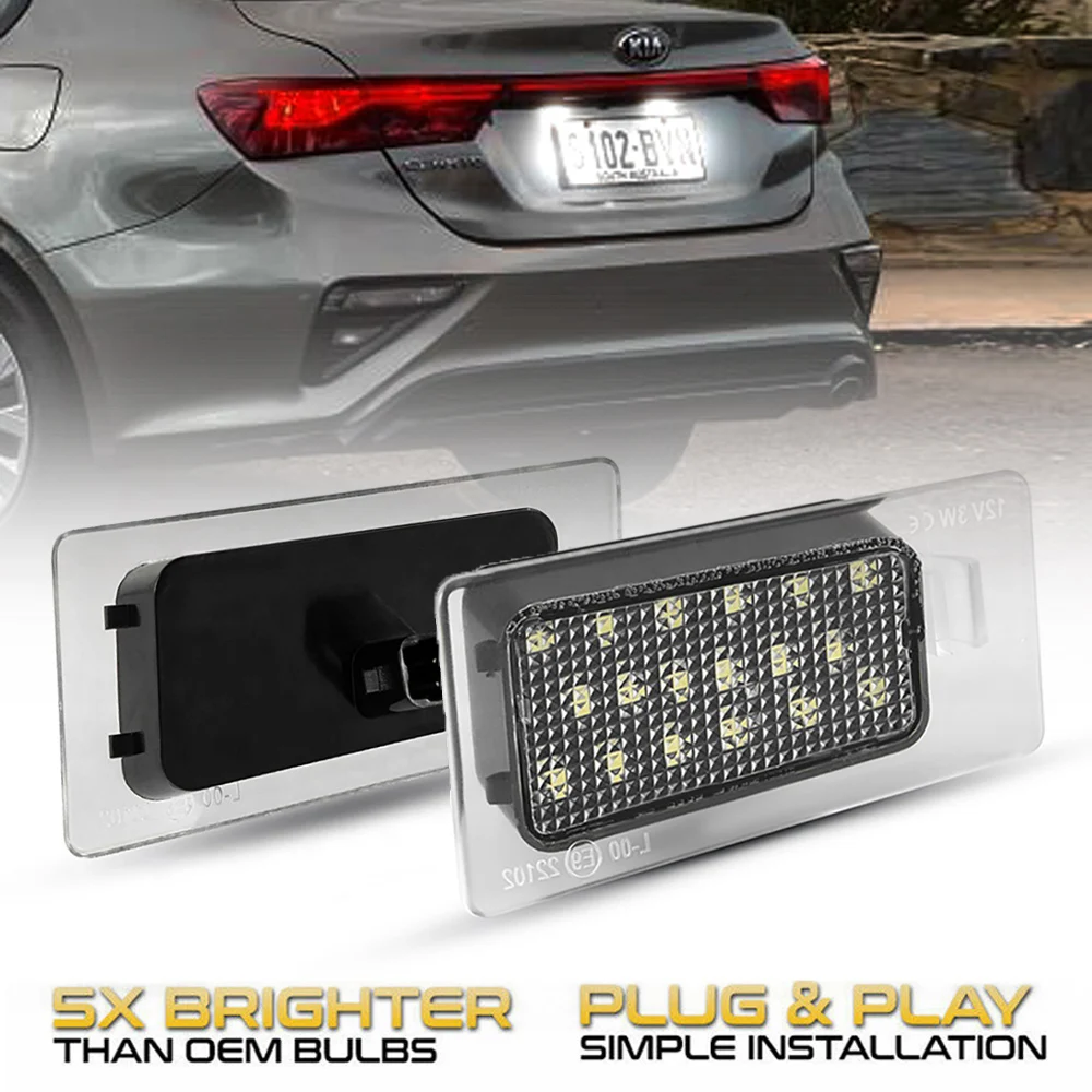 2Pcs NO Error LED License Plate Light Number Lamp For Kia Ceed