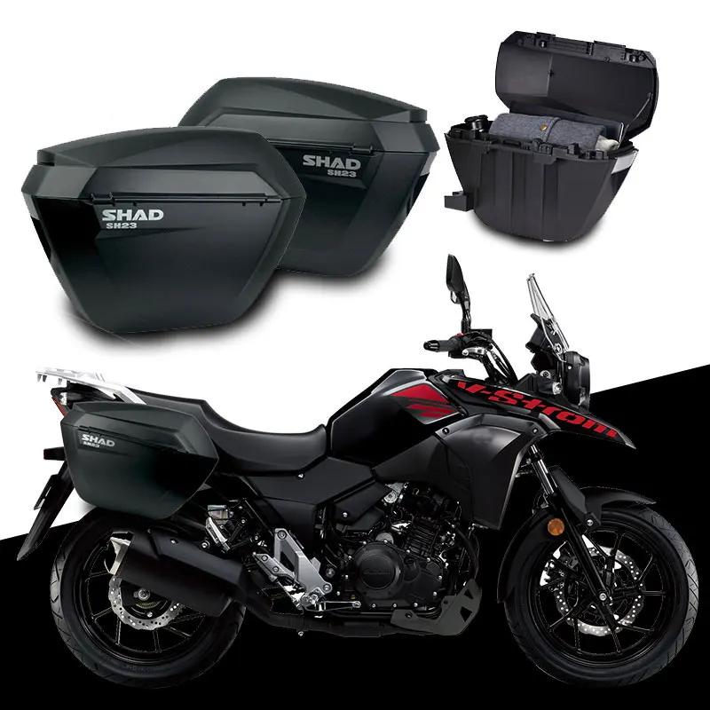 Для SUZUKI V-STORM DL250 DL 250 SHAD SH23 боковые боксы+ набор стоек для мотоцикла, багажный чехол, седельные сумки, кронштейн, Система переноски