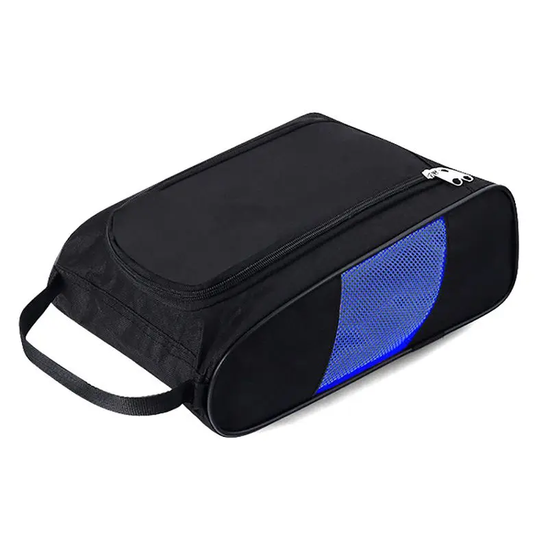 New Golf Shoes Bag Breathable Portable Waterproof Zipper Shoe Case Carrier Storage Bag - Цвет: Синий