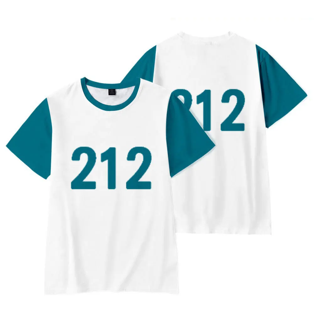 Summer Squid Game Men T-Shirt 3D printing Fashion Movement O-Neck Oversized T-Shirt Casual All-Match Short Sleeve Top