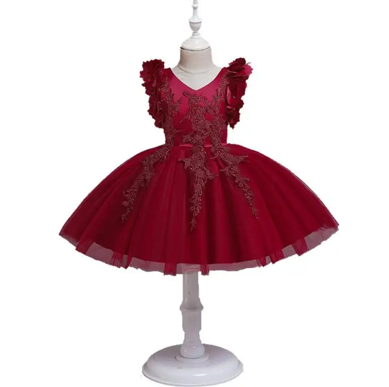 Новинка г.; модные бальные Платья с цветочным рисунком для маленьких девочек; элегантная праздничная одежда принцессы с цветочным рисунком для детей; 6 шт/лот;