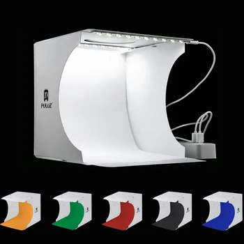 

8" 2LED Panels Folding Portable Photo Video Box Lighting Studio Shooting Tent Box Kit Emart Diffuse Studio Softbox lightbox