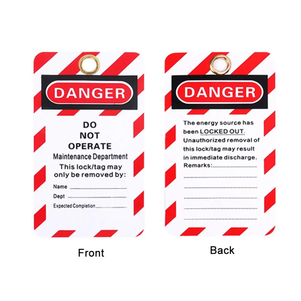 10PCS Durable PVC Safety Lockout Padlock Tag Tuff Tags Do Not Operate Tag