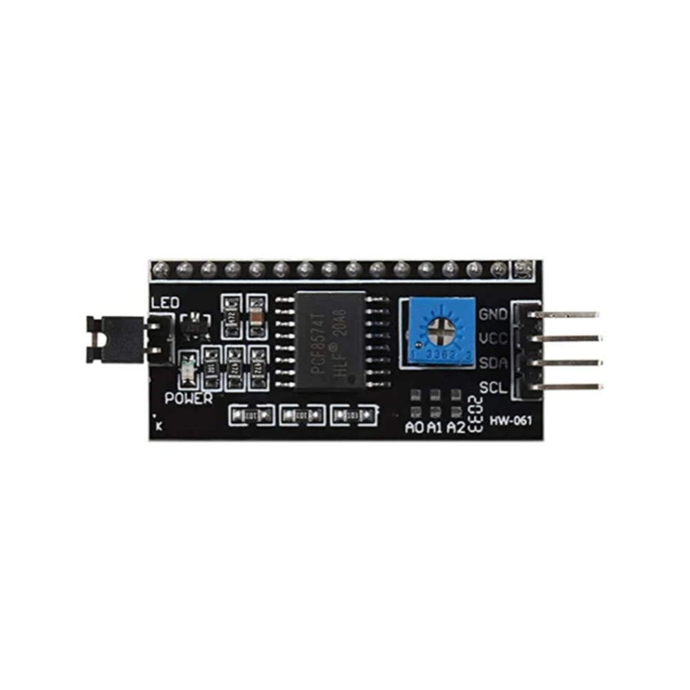 16x2 Character LCD Display Module with I2C Interface – Blue/Yellow Green Screen