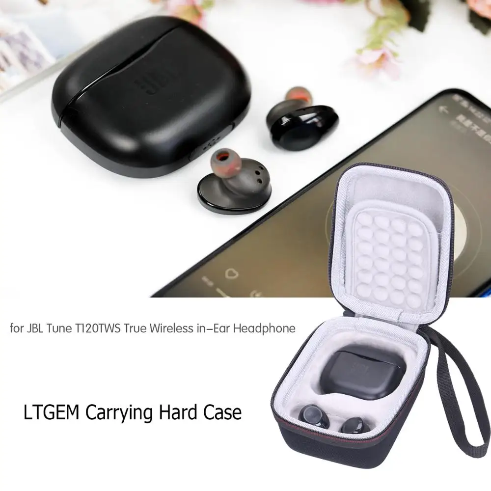 Жесткий чехол LTGEM EVA для наушников JBL Tune T120TWS настоящие беспроводные