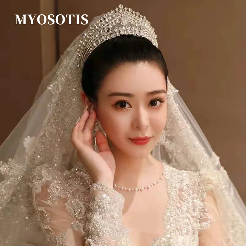 

Baroque Wedding Headband Crystal Bridal Crowns and Tiaras Hair Jewelry Accessories Women Rhinestone Headwear Queen Diadem