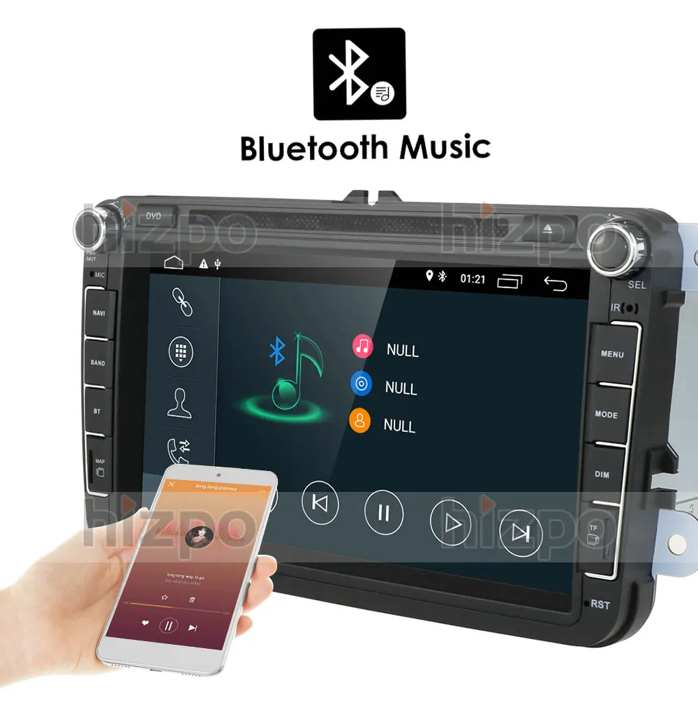 DSP IPS 2DIn Android 10 Car NODVD 8''HD For VW POLO GOLF 5 6 MK5 MK6 JETTA PASSAT B6 Touran Sharan GPS Navigation Radio RDS TPMS