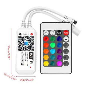 

Smart LED RGB RGBW Light Bar Music Timer Wifi Infrared 24-key Controller Dimming