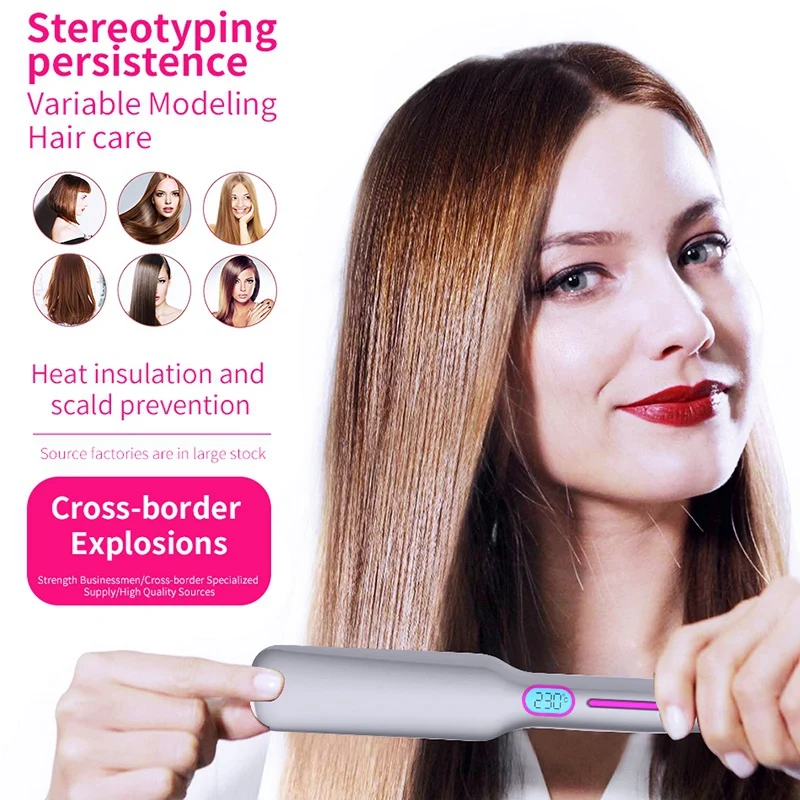 2 in 1 Straightening Iron Hair Curler Curling Iron Professional Hair Curler Salon Quality Hair Curling Straightening Iron