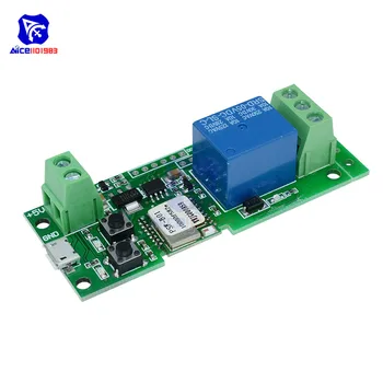 

diymore DC 5V 1Channel 433Mhz WiFi Wireless Self-lock Relay Module Switch Control Micro USB Input for Audrino Smart Home
