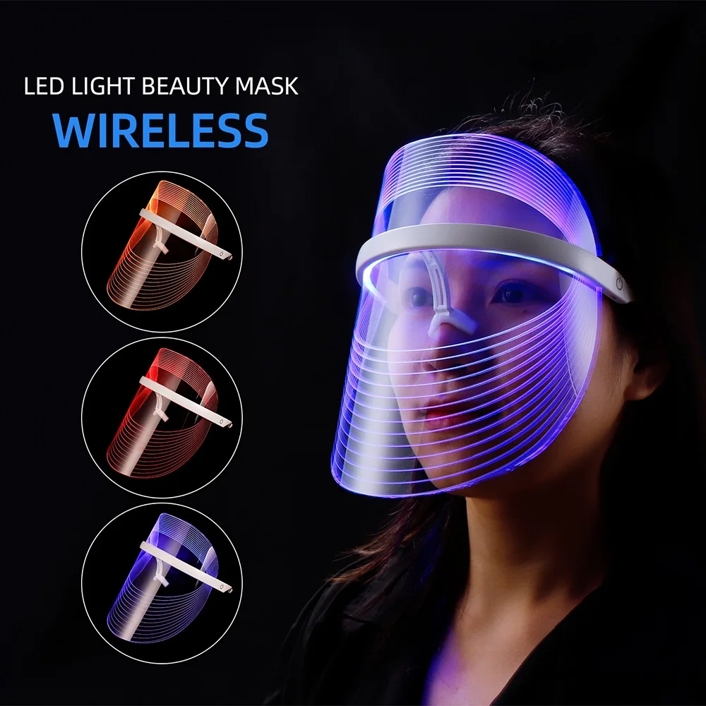 

NEW 3 Colors LED Light Therapy Face Mask Photon Instrument Anti-aging Anti Acne Wrinkle Removal Skin Whiten Beatuy SPA Treatment
