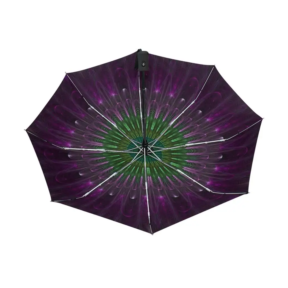 Лидер продаж, автоматический зонт с перьями павлина, женский зонт, три складной зонт, женские складные зонты для путешествий