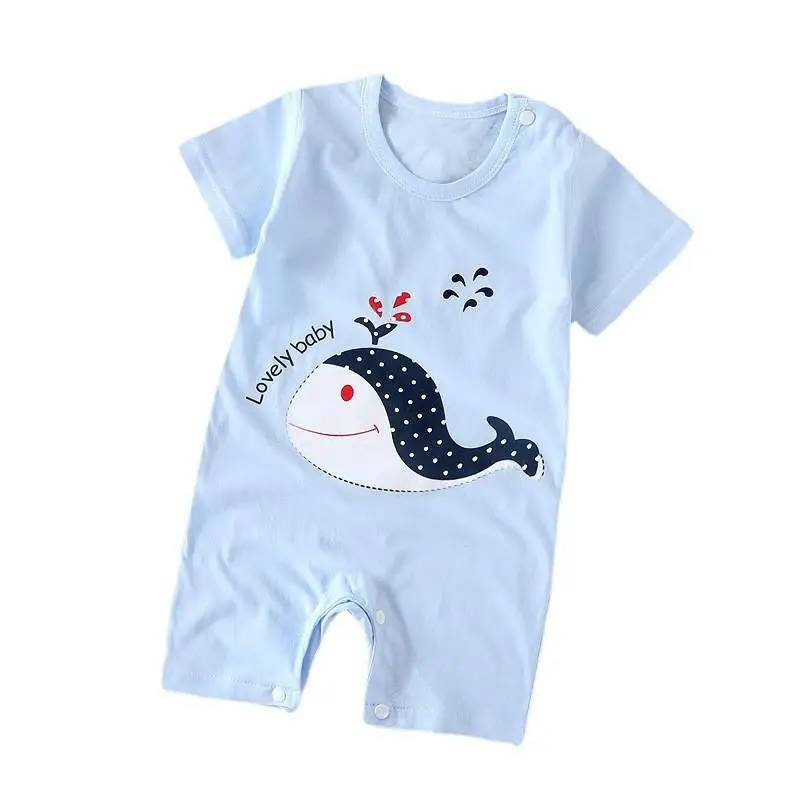 Baby Jumpsuit Cotton  3 6 9 12 Month Baby Romper Summer Toddler Costume Cartoon Leisure Newborn Baby Clothes Girl Onesie Short Sleeve Jumpsuit Baby Bodysuits cheap Baby Rompers