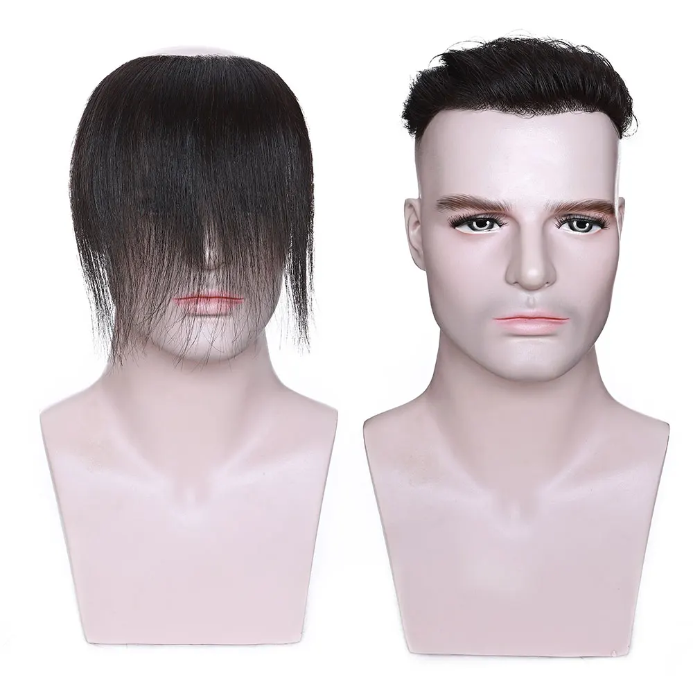 Human Hair Toupee SEGO 4x18CM V Loop Men Hairpiece Thin Skin PU Toupee Human Remy Hair Patch Replacement Handmade Real Hairline Hair pieces