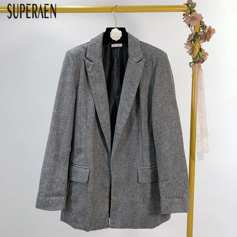 

SuperAen 2019 Autumn New Korean Style Suit Jacket Temperament Wild Casual Fashion Ladies Jacket Long-sleeved Women Clothing