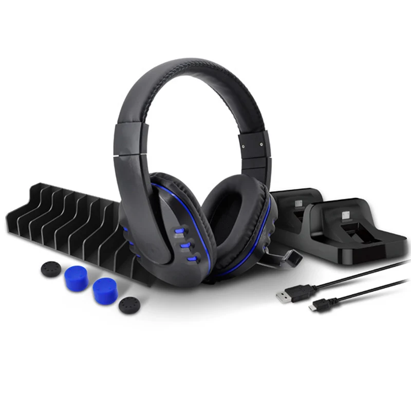 DOBE 5 в 1 игровой пакет стерео гарнитура с микрофоном аксессуары комплект для PS4