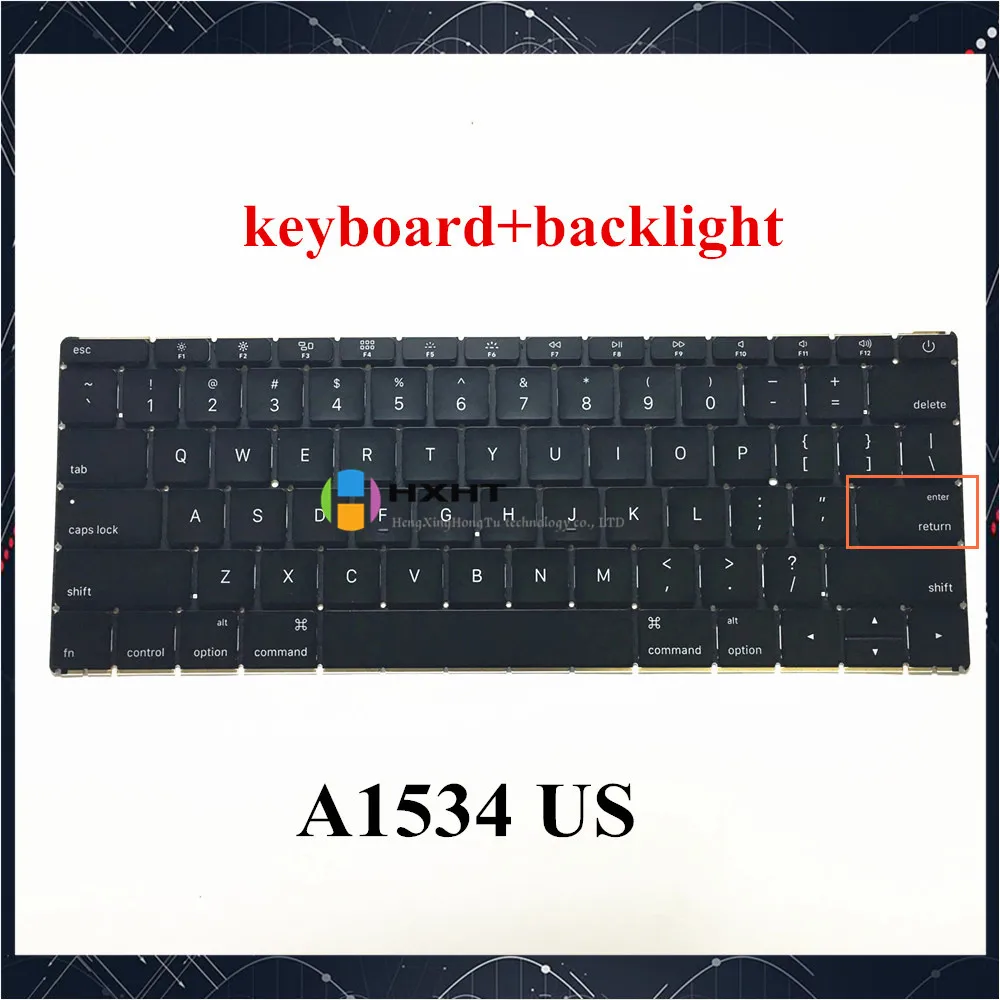 

original For Macbook Pro Retina 12" A1534 US keyboard USA layout with backlight EMC 2746 EMC 2991 EMC 3099 2105 2016 2017 Year