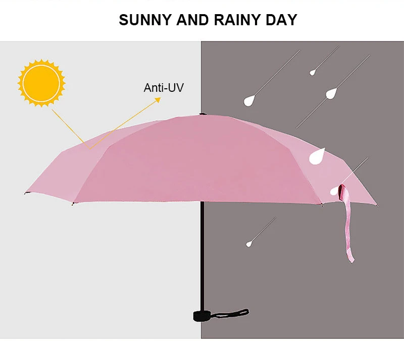 Новое поступление, мини-зонтик, детский ветрозащитный цветной карманный зонтик, дождевик для женщин, анти-УФ, защита от солнца, Защитный зонтик, 6 K, маленькие Зонты