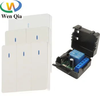 

433 MHz rf wireless Remote Control DC 12V 10A 1CH Relay Receiver and Wall Panel for Electric Door/Light/Lamp/Bulb/Smart Home