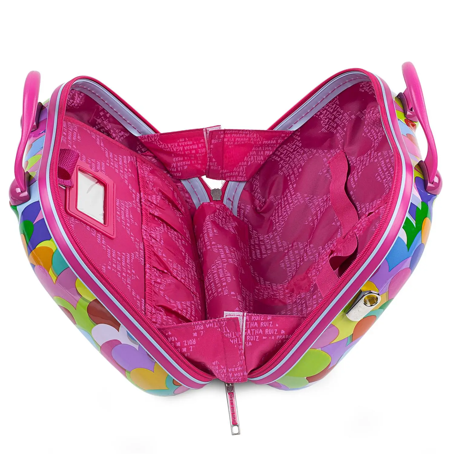 AGATHA RUIZ DE LA PRADA CORAZONES COLORES Neceser De Viaje Rigido De Policarbonato y estuches cosméticos| - AliExpress